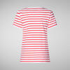 Kadın Çizgili T-shirt Kırmızı - Kova