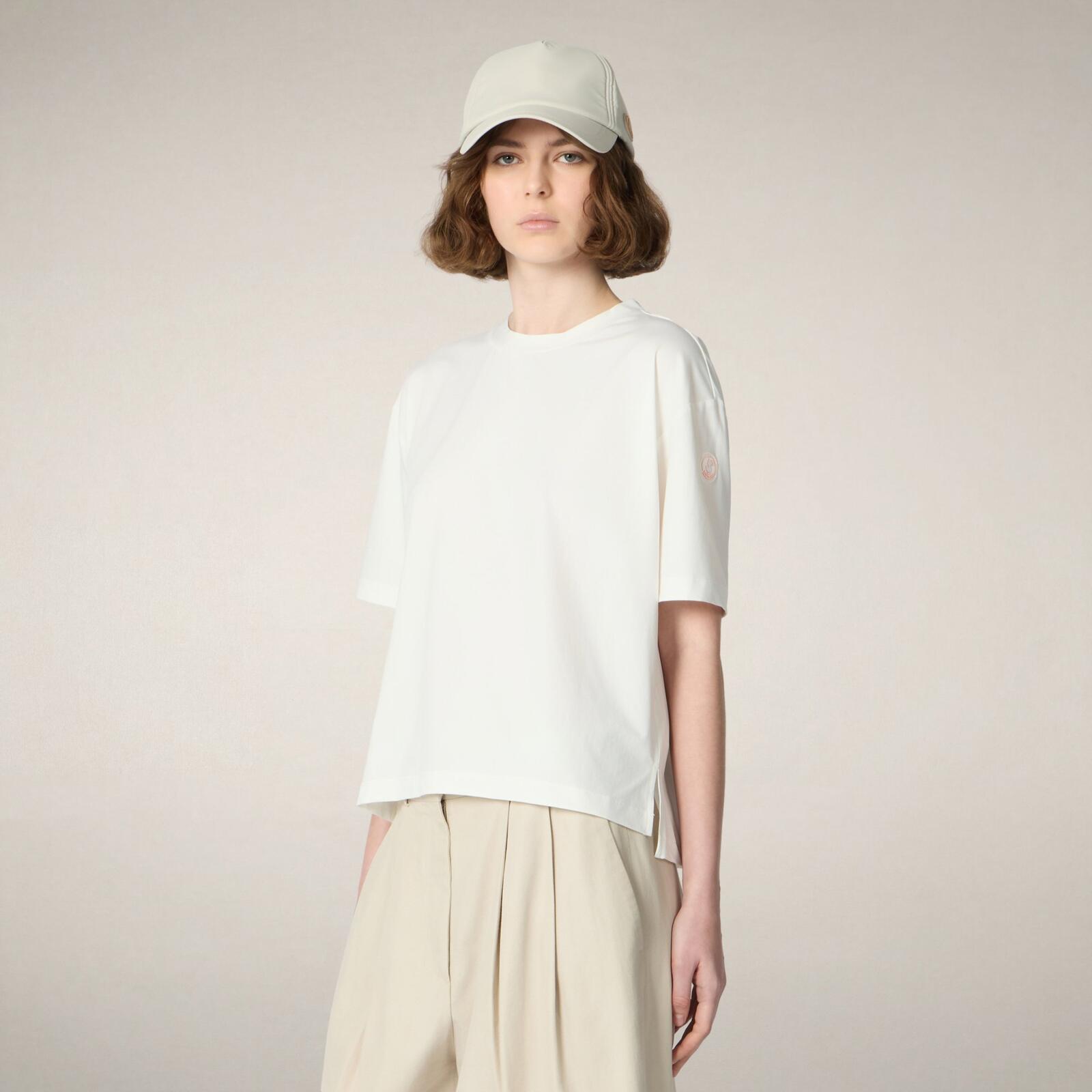 Kadın T-Shirt Kırık Beyaz-Lina