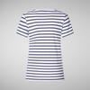 Kadın Çizgili T-shirt Lacivert - Kova