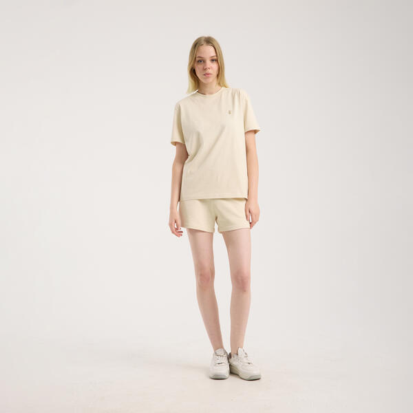 Kadın Kum Beji Basic T-shirt