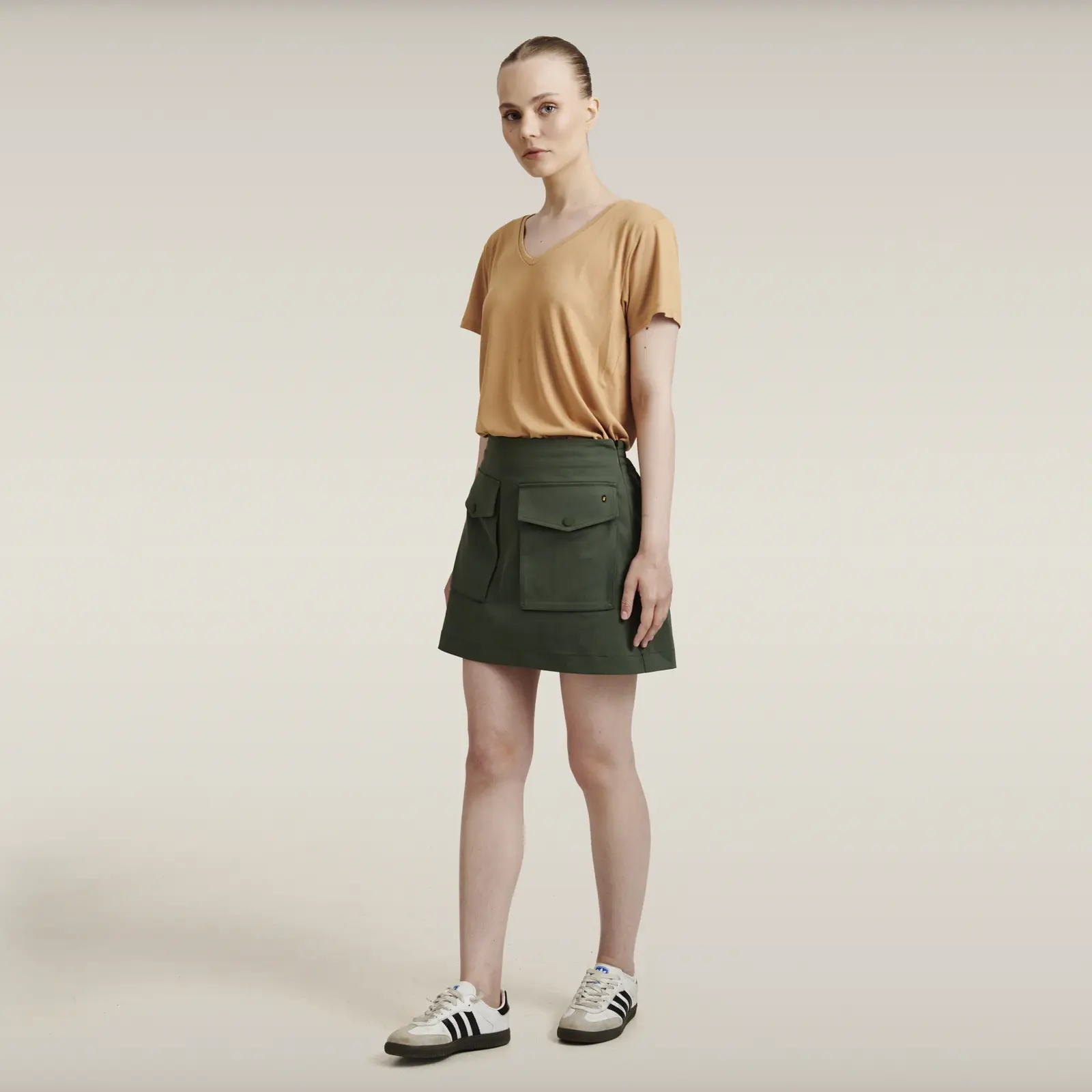 Kadın Açık Kahverengi Basic T-shirt
