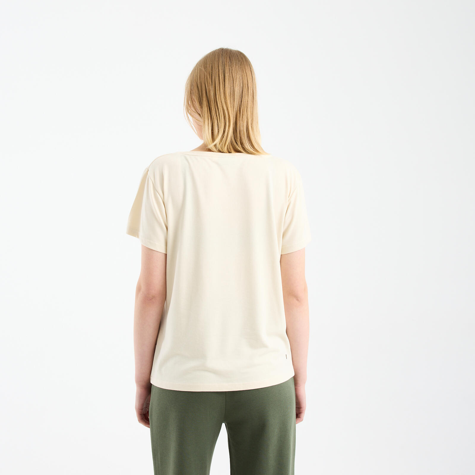 Kadın Kum Beji Basic T-shirt