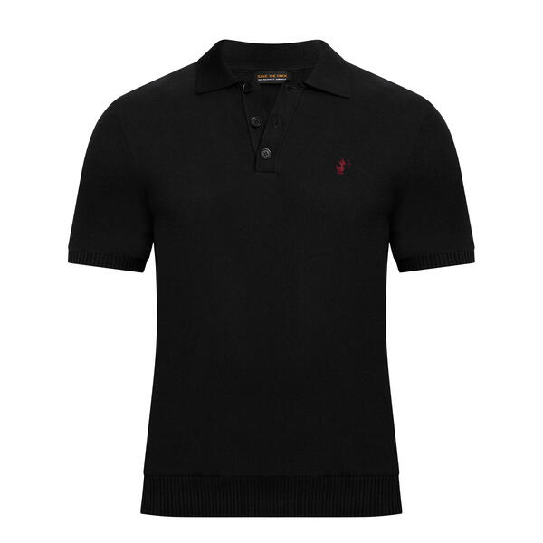 Erkek Siyah Polo Yaka Kazak