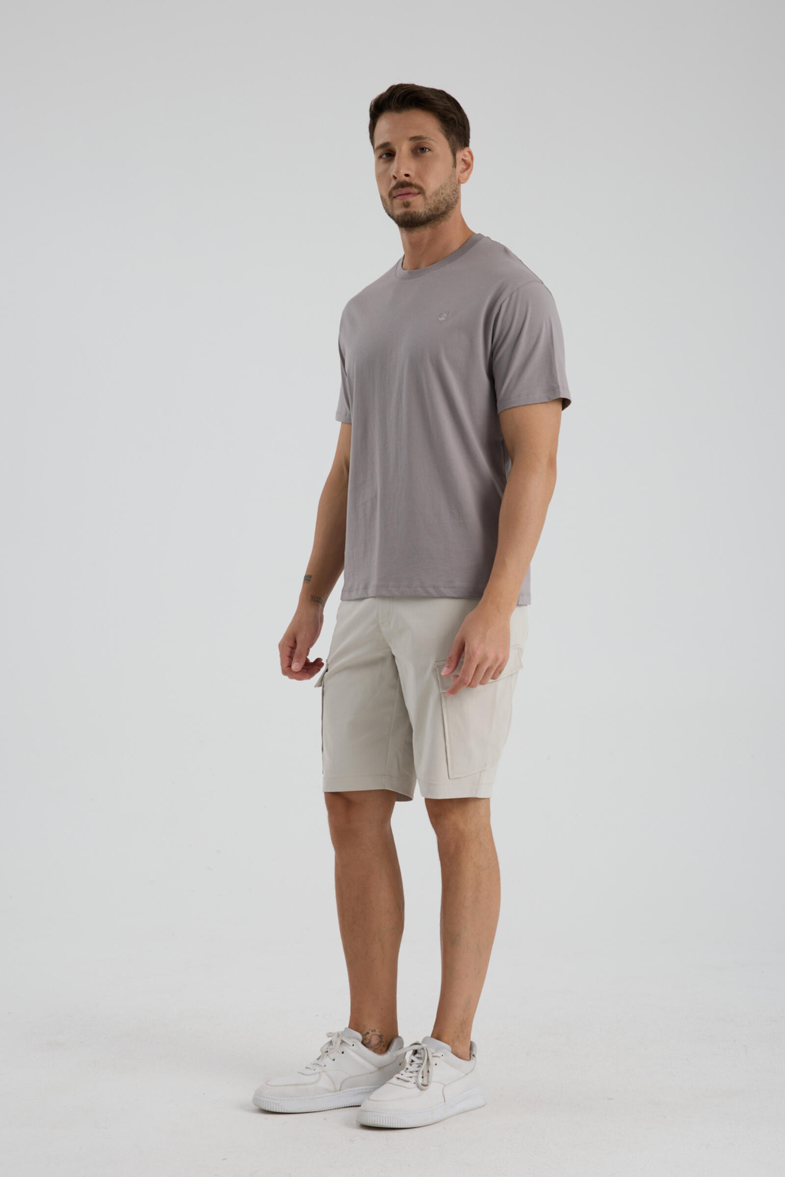 Erkek T-shirt Gri - Clem