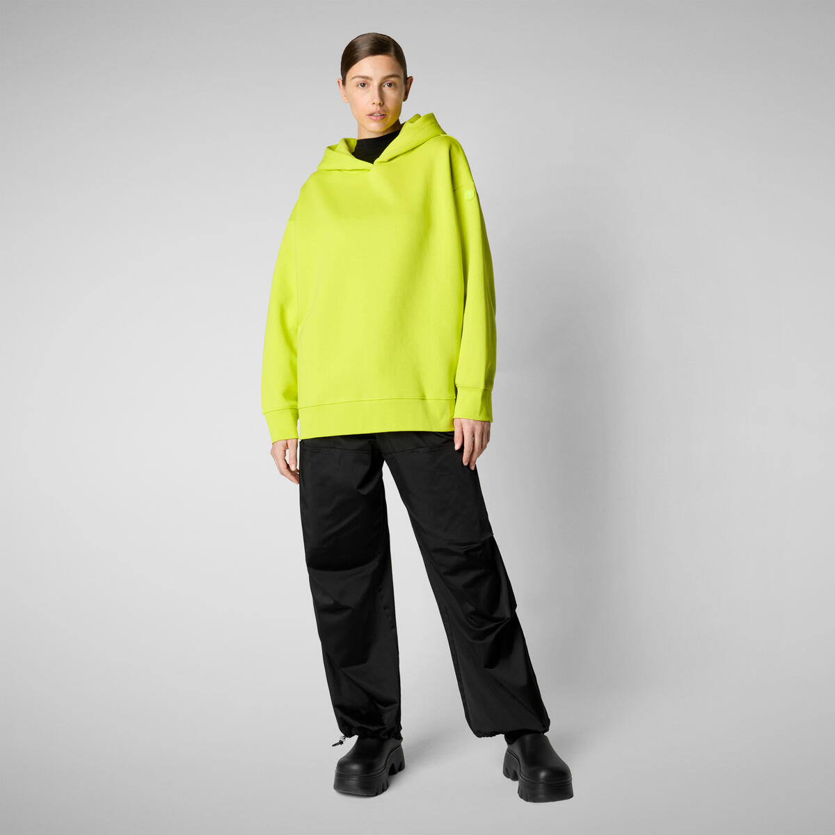 Unisex Kapüşonlu Sweatshirt Fosforlu Yeşil - Itea
